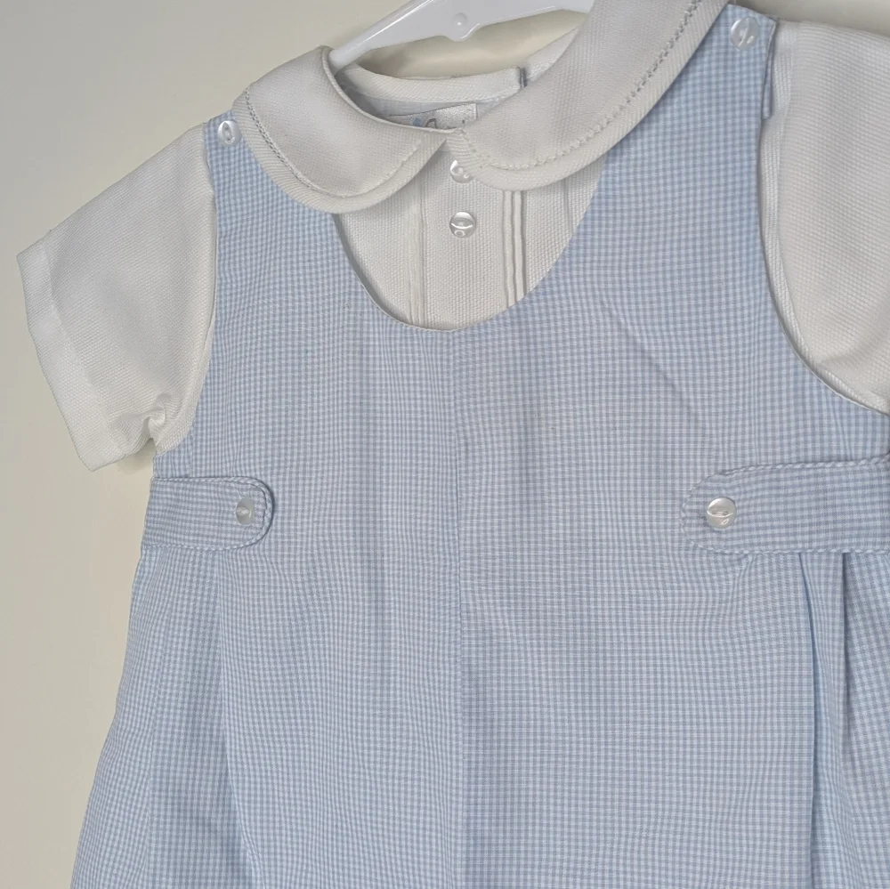 NWT Petit Ami Plaid Romper With Bonnet 6m